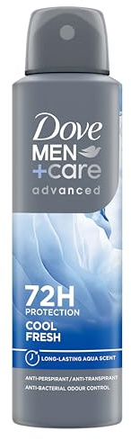 Dove Deodorante Dove Men + Care Cool Fresh Spray Advanced Care, Deodorante Uomo, con 1/4 Crema Idratante, Formula Idratante e Delicata sulla Pelle, Protezione Fino a 72 Ore, 150 ml