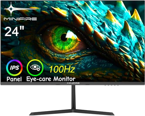 Minifire 24 Inch Monitor, USB Type-C Port, 100Hz,Eye-Care for Business and Office, Ultrathin Bezel, FHD 1080P Computer Monitor PC Screen, FlickerFree, Lowblue Mode, Anti Glare, HDMI Port(24X3AL)
