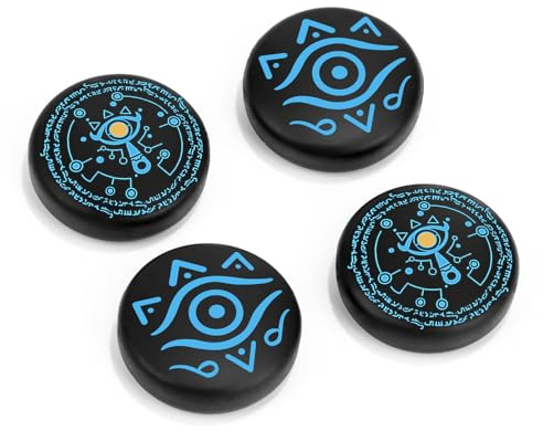 DLseego Joystick Kappen Kompatibel mit Switch Grip Joy Con Grip Switch Thumb Grips Switch Lite OLED Zubehör Thumb Grips Switch Daumenkappen,4 Joystick Kappen Switch,Blau Schwarz