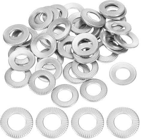 PATIKIL Rondelles à Ressort Belleville en Acier Inoxydable 304, Lot de 50 Rondelles Plates Coniques Cannelées M6x12mm pour l'Automobile, l'Industrie et la Construction
