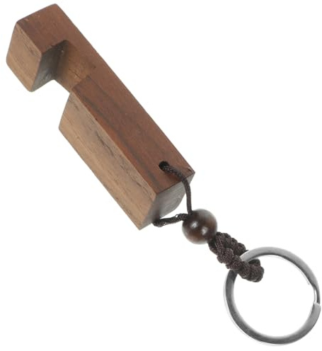 LIFKOME Llavero Soporte de Teléfono de Madera Compacto y Moderno para Escritorio y Oficina, Diseño Creativo para Móviles Función de Carga y Soporte Portátil Color Aleatorio