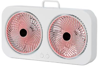 Generico Ventaglio da Tavolo e Silenzioso - Raffreddatore ad Aria con Doppia Testa,Ventilatore USB Ricaricabile Appendibile Silenzioso per Campeggio Viaggio Spiaggia Palestra
