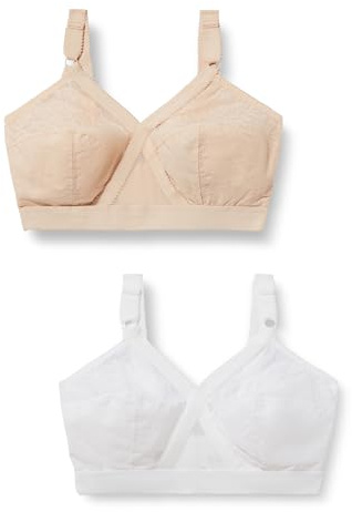 Playtex Lot de Soutiens-Gorge sans Armatures Classique Cœur Croisé Femme x2