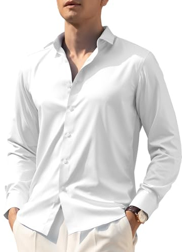 Casey Kevin Chemise Homme Manches Longues sans Repassage - Satin Chemise