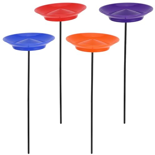 Gatuida Kit de 4 Assiettes de jonglage de : Assiettes colorées en Plastique avec Baguettes détachables - Matériel de jonglage pour débutants - Ensemble pivotant pour Spectacles de scène