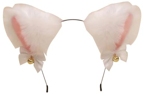 Serrage-tête Bandeau Cheveux Blanc Oreilles de Chat en Peluche