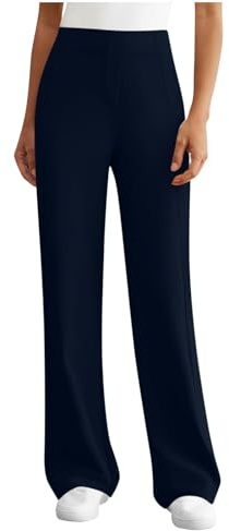 Womens Straight Leg Dress Pants High Elastic Waisted Business Casual Fall Fashion Slacks Solid Color Work Yoga Pant S-2XL