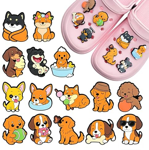 SADLKDK 21PCS Cartoon Puppy Croc Charms for Kids Boys Girls