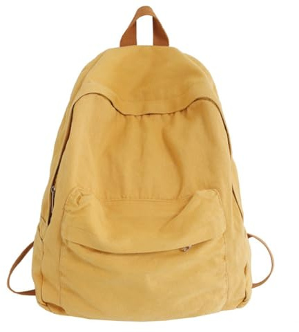 Kelvix mångsidig canvasryggsäck för tonåringar laptop Daupack för skola och resor, gUL, 40x13x35cm, Avslappnad