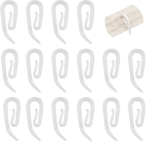 YOFASEN Curtain Hooks Plastic White - Premium & Heavy Duty Drapery Hooks Perfect for Windows, Doors & Shower Curtains - Fits All Types of Curtains, 50 PCS