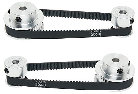 SHCEEC 2PCS Set 2GT Aluminum Timing Pulley 20&40 Teeth 5mm Bore Synchronous Wheel with 2PCS Length 200mm Width 6mm Belt (20-40T-5B-6)