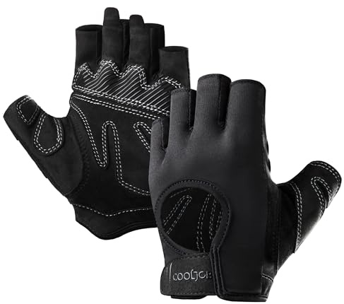 COOLJOB Fitness Handschuhe für Herren und Damen, Trainingshandschuhe für Gym, Bodybuilding, Radsport, Crossfit, Krafttraining, Fahrradhandschuhe mit ultradünner Polsterung & hervorragendem Tastgefühl