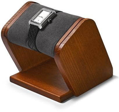Oirlv Supporto per orologio in legno massello semplice, supporto rimovibile, per orologio da uomo, in legno, per orologio (grigio scuro)