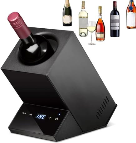 Elektrisk vinkyl, vinkylshink, lämplig för 750 ml rött vin och vitt vin eller lite champagne, en isfri vinkylare i rostfritt stål,Black