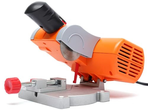 Mini Table Saw, Electric Mitre Saw, 90W 7800r/min Mini Bench Cut-Off Saw Set, 50mm Saw Blade Size, 25.4mm Cutting Depth, 12mm Cutting Thickness, Portable Mini Chop Saw, for Soft Metal, Wood, Plastic