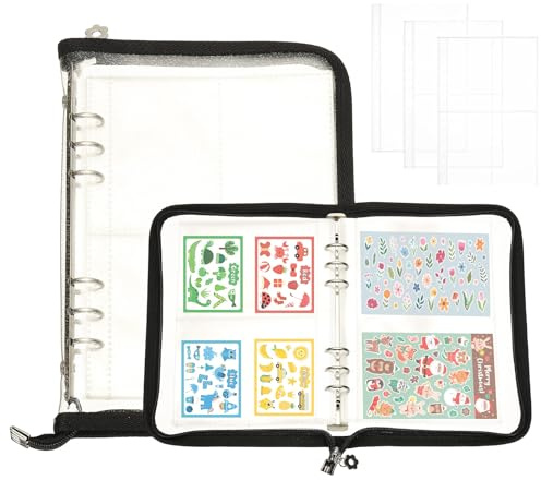 PATIKIL Sticker Organizer Binder, Reusable A5 with 220 Pocket, Black | Sticker Album Collecting Book,Glitter Cover Zipper Binder