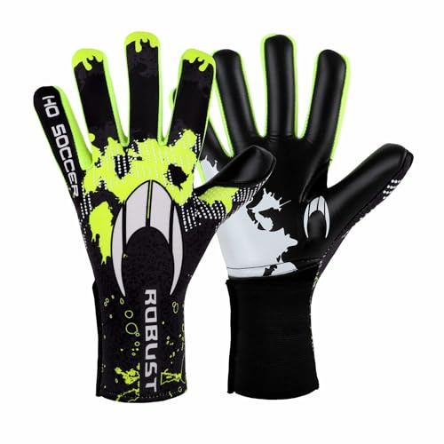 Ho Soccer Robust Lime Guantes de Portero, Unisex Niños, Negro/Rojo, 5,5