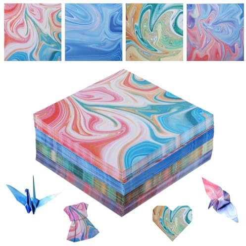 400 Pcs Gradient Origami Paper, 9.5x9.5cm,Patterned Origami Paper