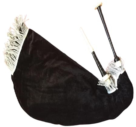 Black Scottish Goose Bagpipe with Velvet Cover Traditional Highland Pipes