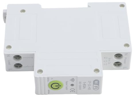 LICAEVEY Interruttore Automatico WiFi Intelligente, Contatore di Energia con Telecomando, Protezione da Sovratensione, Protezione da Perdite di Sovracorrente Regolabile, Timer Programmabile,