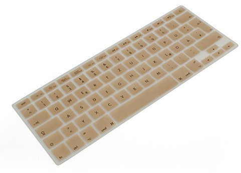 SYSTEM-S Silikon Tastaturschutz Tastaturabdeckung QWERTZ Deutsche Tastatur Abdeckung Schutz für MacBook Pro 13 15 17 / iMac/MacBook Air 13 in der Farbe Gold
