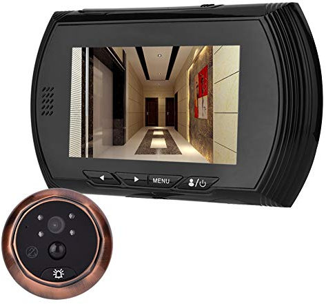 VBESTLIFE 4,3 pouces Judas Numérique Espion Porte TFT LCD écran numérique Peephole Viewer de porte Caméra Sonnette avec vision nocturne Grand Angle enregistrement vidéo de Photo