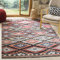 SAFAVIEH Boho Teppich für Wohnzimmer, Esszimmer, Schlafzimmer - Montage Collection, Kurzer Flor, Rost und Multi, 122 X 183 cm