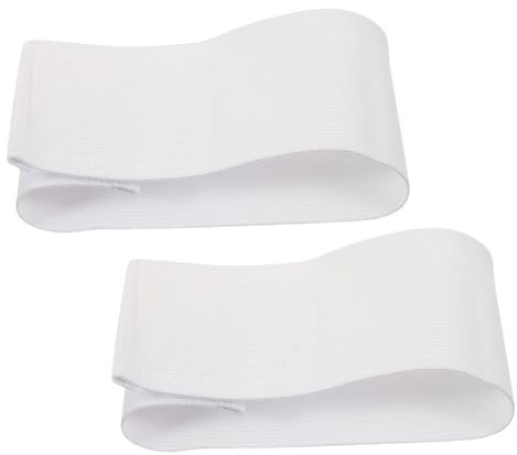 Happyyami Fascia da Braccio Bianca per Calcio in Nailon Elastico, 2 Pezzi per Accessori Calcio Superficie Vuota DIY per Team Sports e Back To School Party