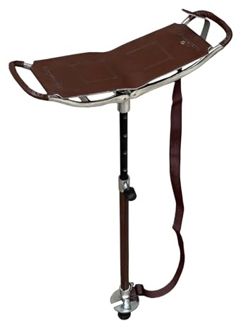 Quality Hunting Stick | Antique Brown Adjustable Hunting Stick with Highly Durable Leather Seat | Lightweight