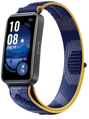 HUAWEI Band 9, Bluetooth, iOS & Android, Fitness Tracker, Up to 14 Days Battery Life, TruSleep 4.0, Scientific Sleep Tracking, 100 Training Modes, Smartband, Comfortable Wear, Blue Nylon Strap