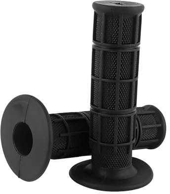 Manopole Manubrio Moto in Silicone, con Striscia di Griglia, Impugnatura Manubrio in Silicone, Manopole Manubrio, Antiscivolo per 7/8 Pollici, Manubrio Sinistro Destro per (Nero)