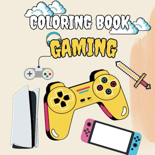 coloring book gaming bold & easy for kids: setups and coumpter and video games coloring pages
