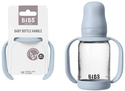 Bibs | Baby Bottle Handle | Easy & Comfortable Grip | Non-Slip Surface | BPA-Free | Dishwasher Safe | BIBS Baby Bottle Accessories | Ages 6+ Months | Baby Blue