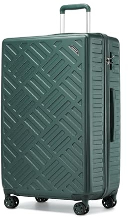 Supercase 74cm Valigia Grande Rigida Leggero da Trasportare Trolley Grande Rigido con Ruote e Serratura TSA,Verde