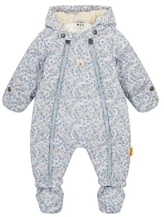 Steiff overall EU storlek 68 kashmirblå, varm vinteroverall, med huva, perfekt för snö och utomhus, skiddräkt för barn, maskintvättbar