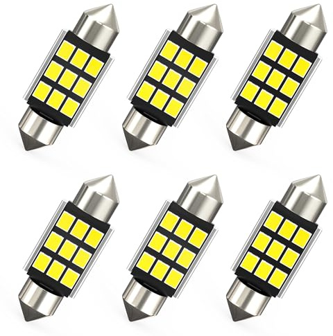 AGLINT C5W Lampadine 36mm LED CANBUS Festoon 6411 6418 12V per Auto Festone Luci Interne Dome Cupola Mappa Tronco Cortesia Luce di Targa Bianca 6000K 6 Pezzi