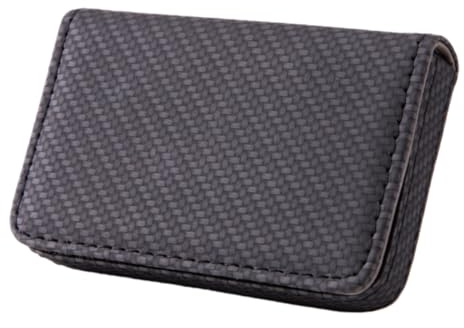 GrueGard Porta Tarjetas de Visita, Cuero PU Estuche Caja Tarjetero Visitas, Slim Business Card Holder Case (Gray Black, Slim*1)