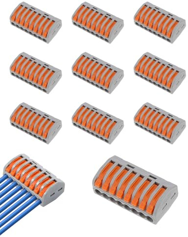 JUKOTA 10 connettori per cavi con leva, morsetti a 8 porte, morsetti elettrici innestabili, 250 V 32 A, connettori per cavi Morsetti a 8 porte Morsetti elettrici Morsetti per cavi elettrici