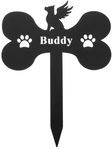 COHEALI Panneau de Cimetière, Piquet Commémoratif en Métal Noir, Forme Os de Chien, Léger et Portable, pour Jardin et Cimetière, pour Chien et Animal de Compagnie