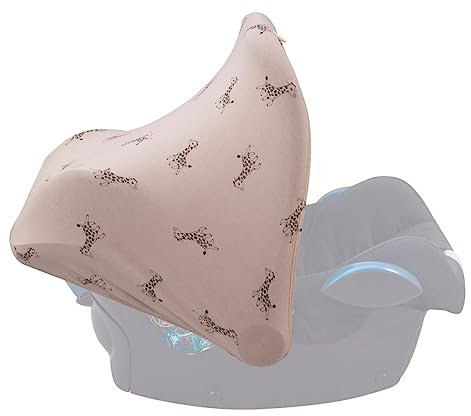JYOKO KIDS Universal Sonnenschutz Sonnenverdeck kompatibel mit Maxi Cosi, Babyschalen oder Kinderwagen, gruppe 0 Autositz, geeignet für die meisten Marken (Giraffe)