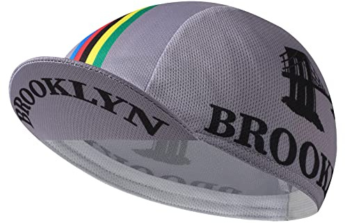 Bikingbros Brooklyn cykelmössa – retro cykelhatt under hjälm – cykelhjälmfoder andningsbar och svettupptagning, Grå, one size