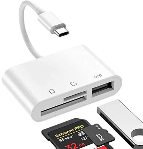 Lettore di Schede SD, Lettore di Schede Micro SD USB C, Adattatore per Lettore di Schede di Memoria SD/TF, Compatibile con MacBook, PC Portatile, Cellulare USB-C e Altro