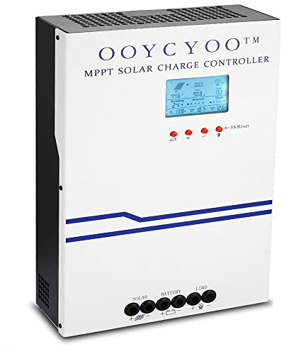 100A MPPT Solarladeregler 48V 36V 24V 12V Auto Max 150V DC Eingangssolarregler mit LCD Display und Temperatursensor, Funktioniert für Sealed, Gel, Flooded und Lithium.