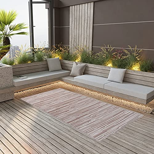 ARKEM Alfombra de Exterior PP marrón 190x290 cm Alfombra De Servicio para Bar Alfombrilla Entrada Casa