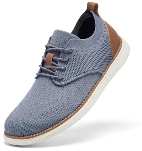 SHULOOK Chaussures d'été respirantes pour homme - Chaussures basses légères à lacets - Chaussures d'été Oxford - Baskets tricotées décontractées
