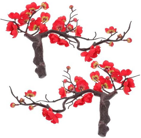 Happyyami 2pièces Lot de Branches Artificielles Fleur De Prunier Décoratives pour Intérieur Mariage Fête