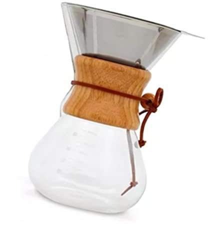 OUCRIY 800 ml pour over kaffebryggare, högt borosilikatglas manuell kaffedroppare med filter i rostfritt stål