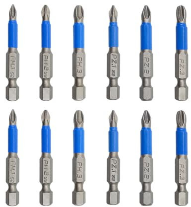 12Pcs Magnetic Impact Screwdriver Driver Bits Set, Magnetic Screwdriver Bits, Drill Screwdriver Bits, Ph2 Impact Driver Bits, Screwdriver Bit Sets Screw Bits (Ph1-3,Pz1-3)
