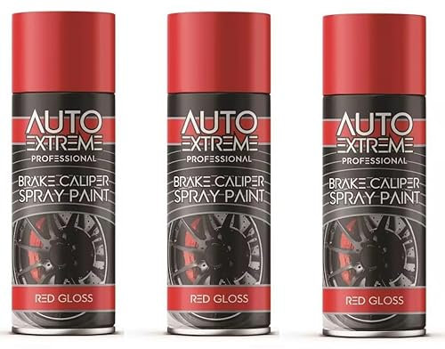 3 x Red Gloss Brake Calliper Spray Paint High Temperature Heat Resistant Aerosol Spray 400ml