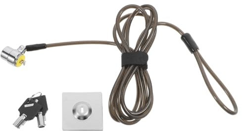 Gadpiparty Serrure pour Ordinateur Portable en Acier à Câble Renforcé 1,9 Mètre, Verrouillage Antivol Bureautique Et Domicile, Alliage De Zinc, Câble Multicouche Noir